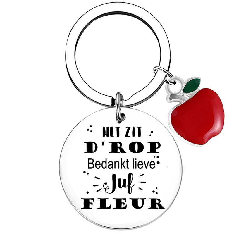 Dutch liefste juf Teacher Appreciation Gifts, Teacher Keychain, Back to School Teacher Gift for Teachers Birthday Gift