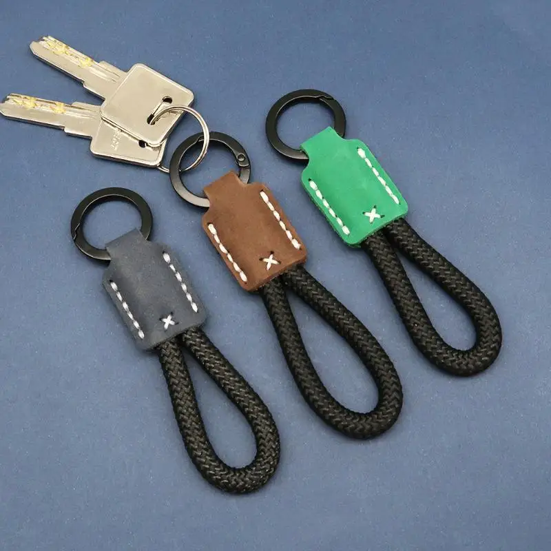 Schlüsselanhänger Motorrad Auto Leder Geflochtenes Seil Metall Schlüsselanhänger Handtaschenanhänger Exquisites Dekoratives Accessoire Stilvolles Kleines Geschenk – Detail 6