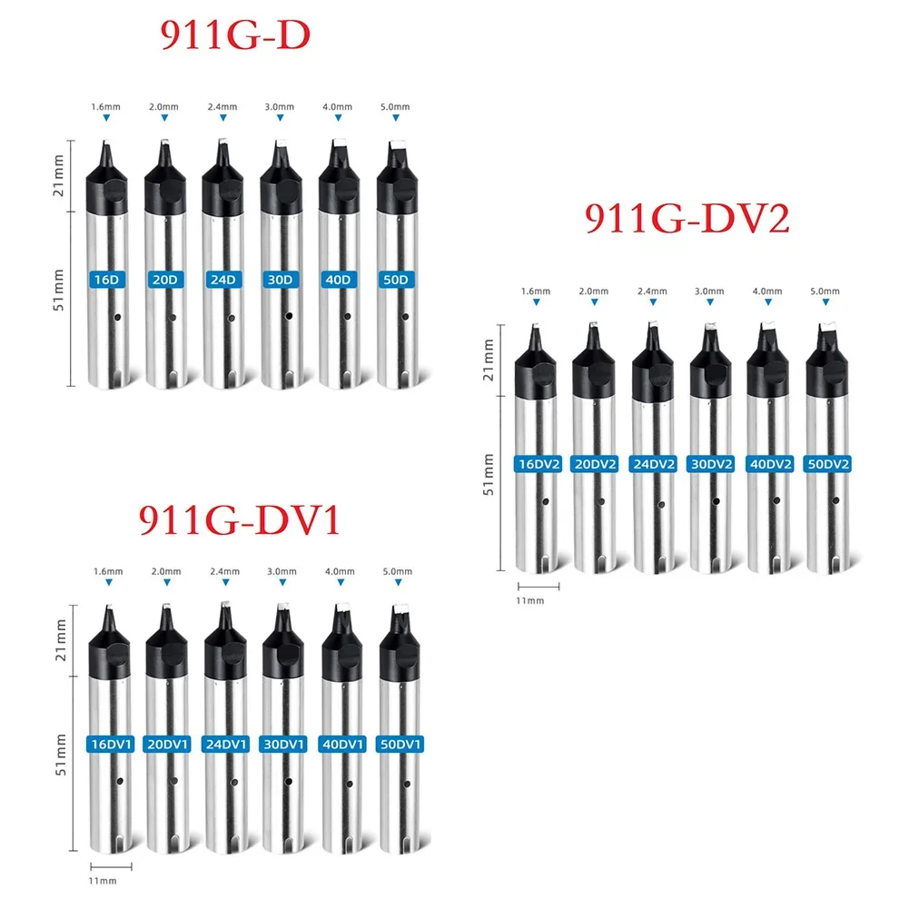 911G-DV2 DV1 Soldering Iron Tip For Automatic Soldering Station Welding Platform Double-sided Tin Top Slotting Soldering Tip