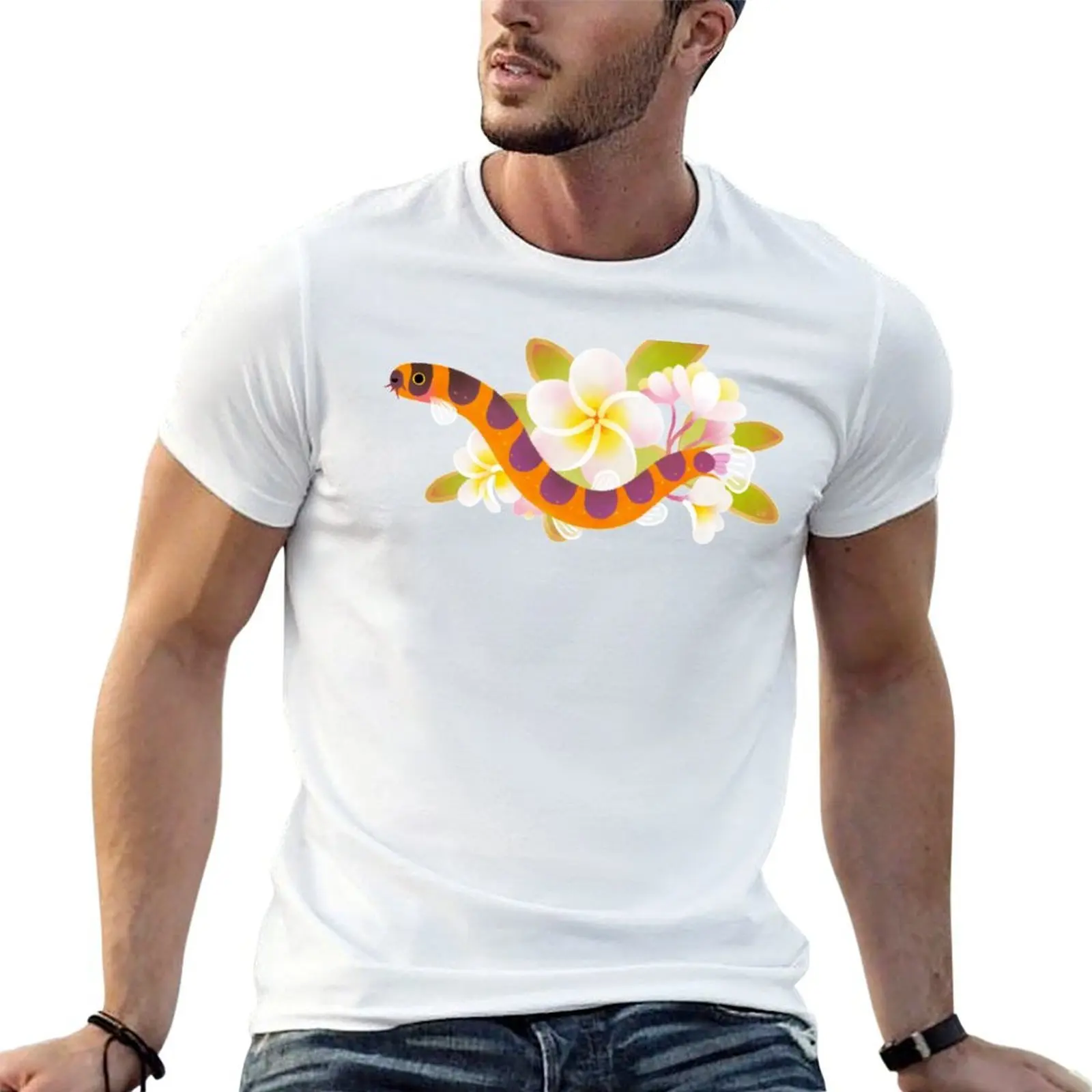 Kuhli loach and plumeria T-Shirt cotton t shirts high quality man graphic t shirt T-Shirt