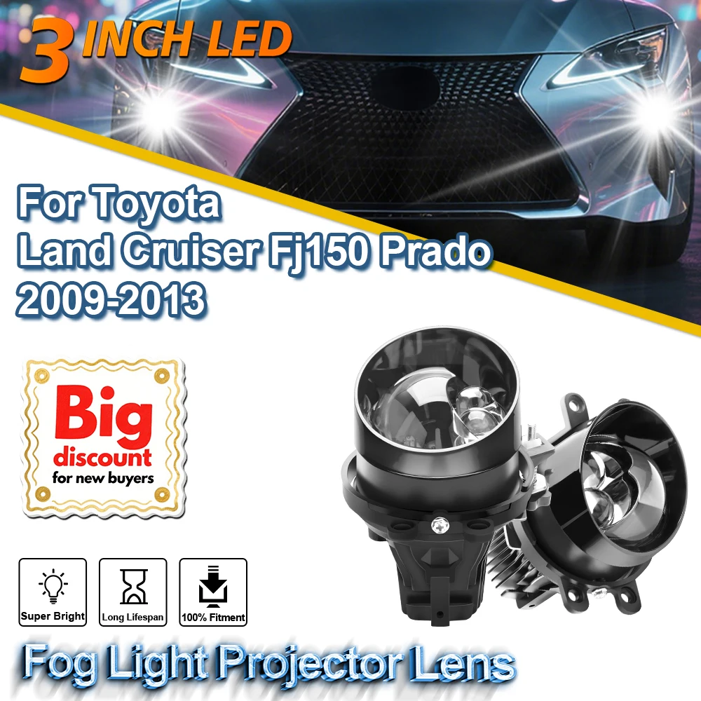 

ROADSUN 3.0 Inch Fog Light Projector Lens Assembly LED Fog Lamp Car Accessories For Toyota Land Cruiser Fj150 Prado 2009-2013