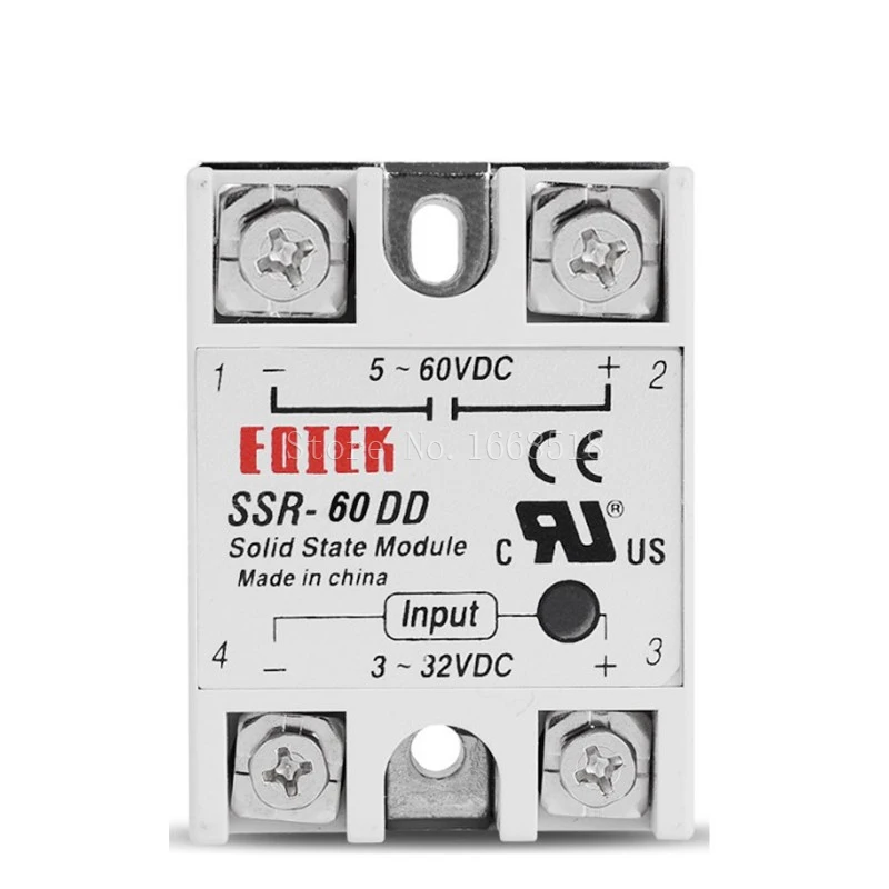 Solid State Relay Module DC 5-60V SSR-10DD SSR-25DD SSR-40DD 10A 25A 40A Input 3-32V DC Output High Quality