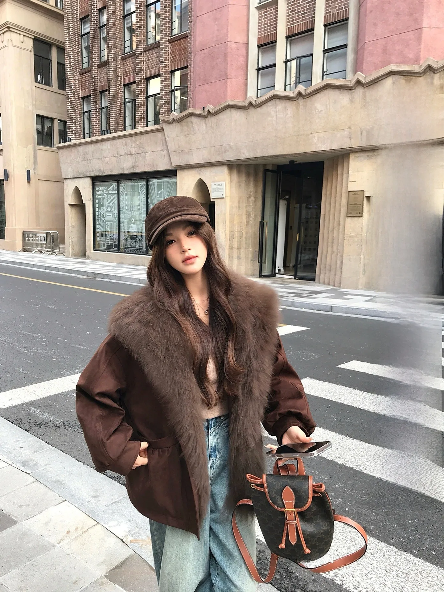 

ell Fur Collar down Jaet Women's White Goose down Oversize Winter Coat Young Faionable Detachable Design Luxury Sle