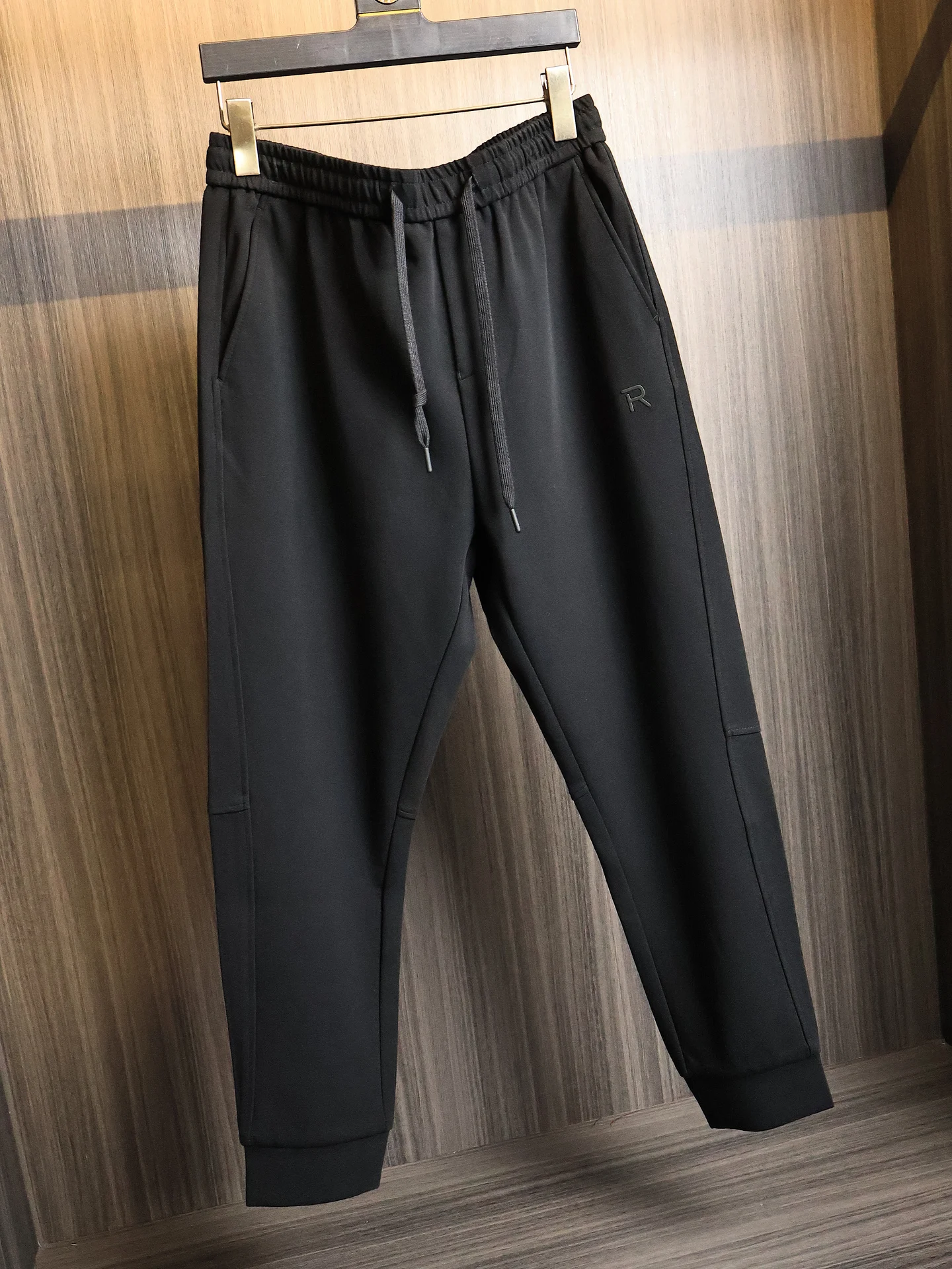 Fine Knitted Men's Outdoor Sports Sweatpants Casual Fashionable Elastic Waist Straight Leg Breathable Polyester Cotton Blend