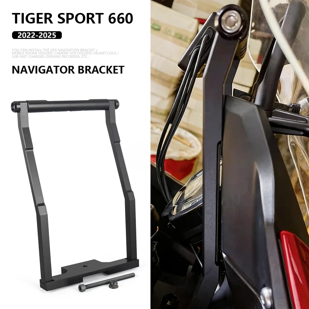 

CNC Bracket For Tiger Sport 660 2022 2023 2024 2025 Motorcycle Navigation Plate Bracket GPS Mobile Phone Holder Stand Support