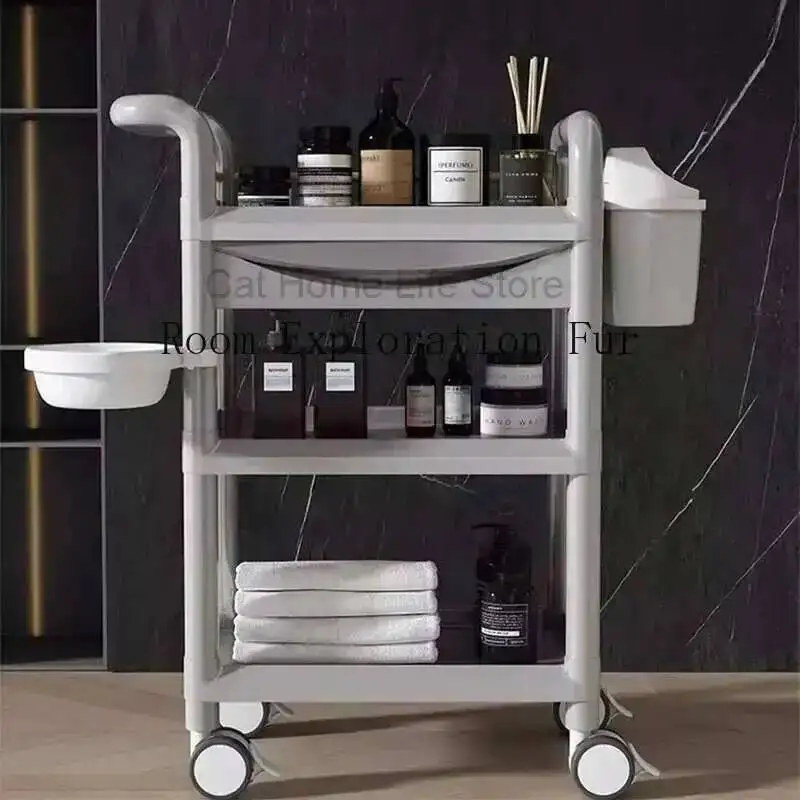 

Tattoo With Wheels Acrylic Beauty Trolley Luxury Salon Hairdressers Drawers Gold Professional Beautician Auxiliary Trolleys Spa