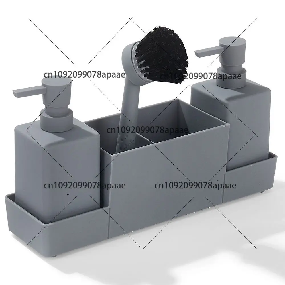 

Дозатор кухонного мыла с подставкой для губок и щеткой для мытья посуды Отдельные бутылки жидкости для мытья рук с подносом для хранения