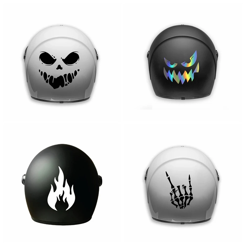 

Smile Vinyl Sticker For Motorcycle Helmet Decor Motor body self adhesive Fire Ride frase Decals