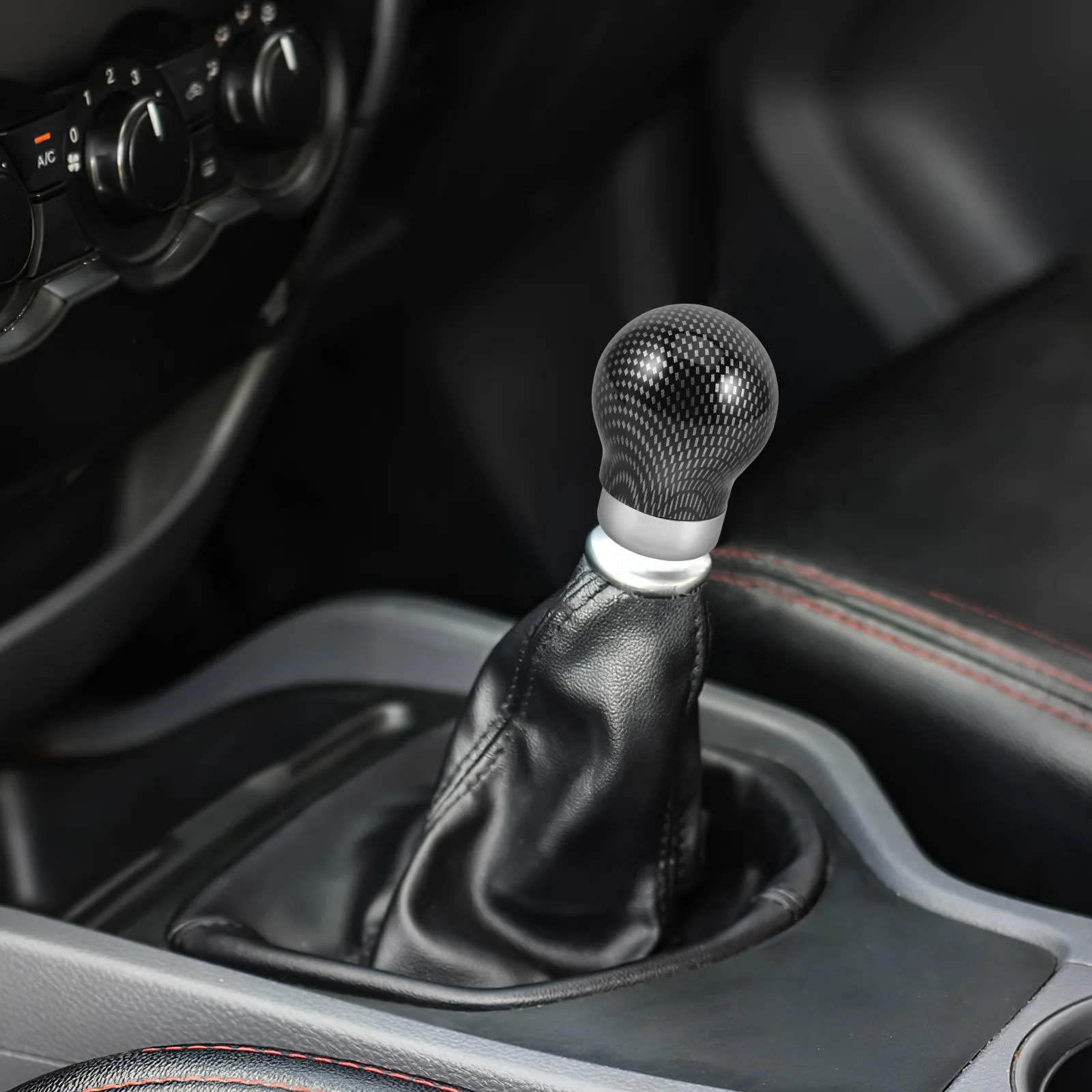 

Carbon Fiber Gear Knob Metal Spherical Manual Transmission Handle Universal Car Gear Shift Replacement - Short Throw