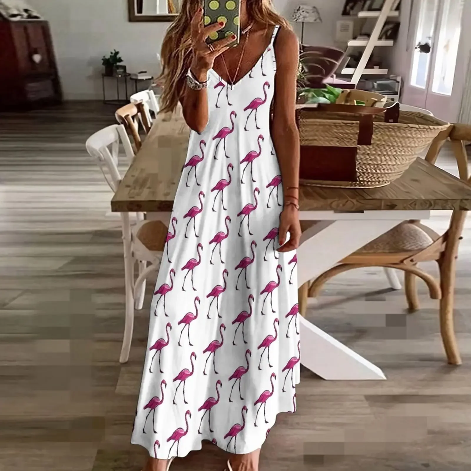 Robe rose FLAMINGO en fibre pour femmes, robes d'été pour dames, robe de soirée élégante, luxe, 2024