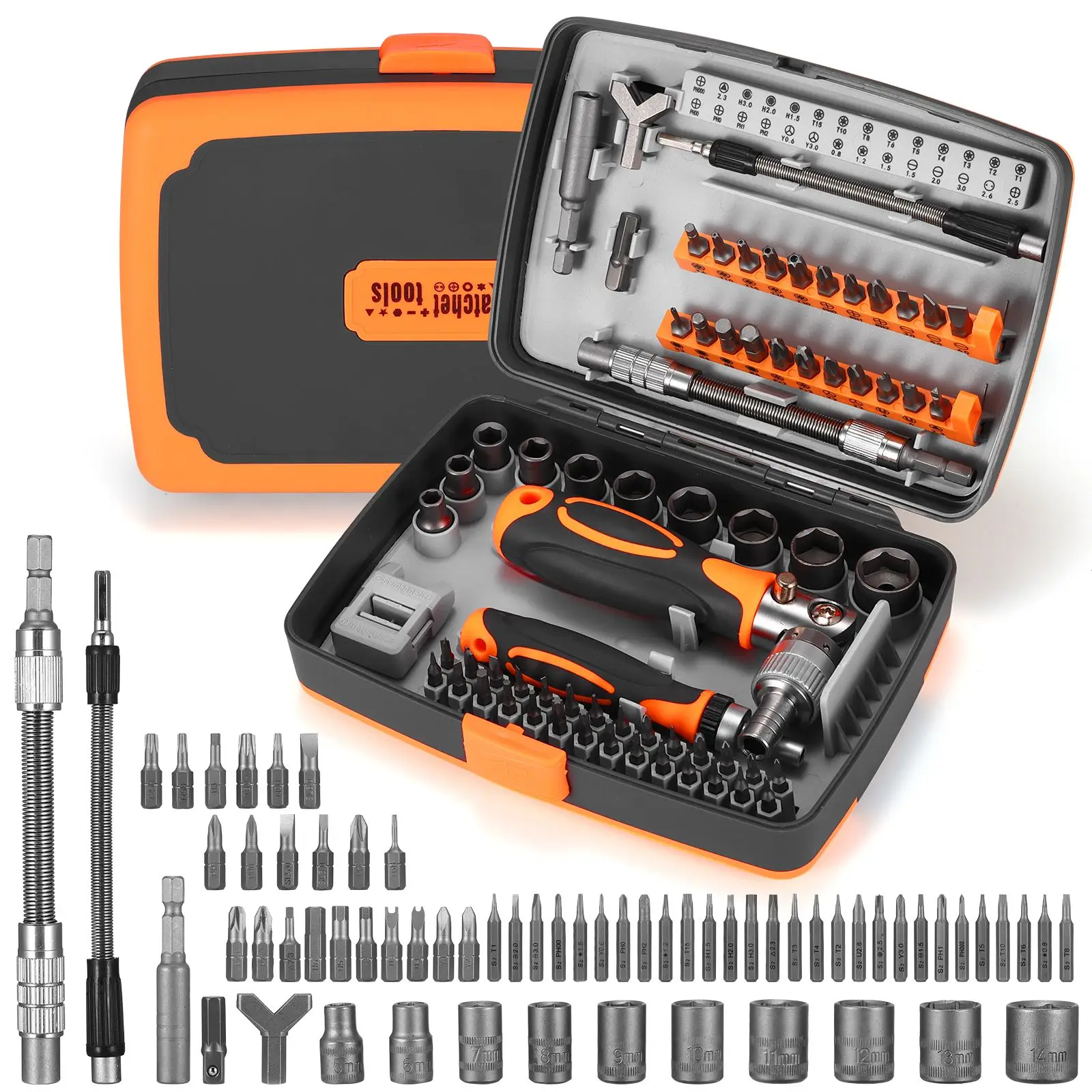 

68 In 1 Multipurpose Screwdriver Bit Home Labor Saving Tool Ratchet Multi-Angle Rotary Screwdrivers Hardware Repair Tool Set