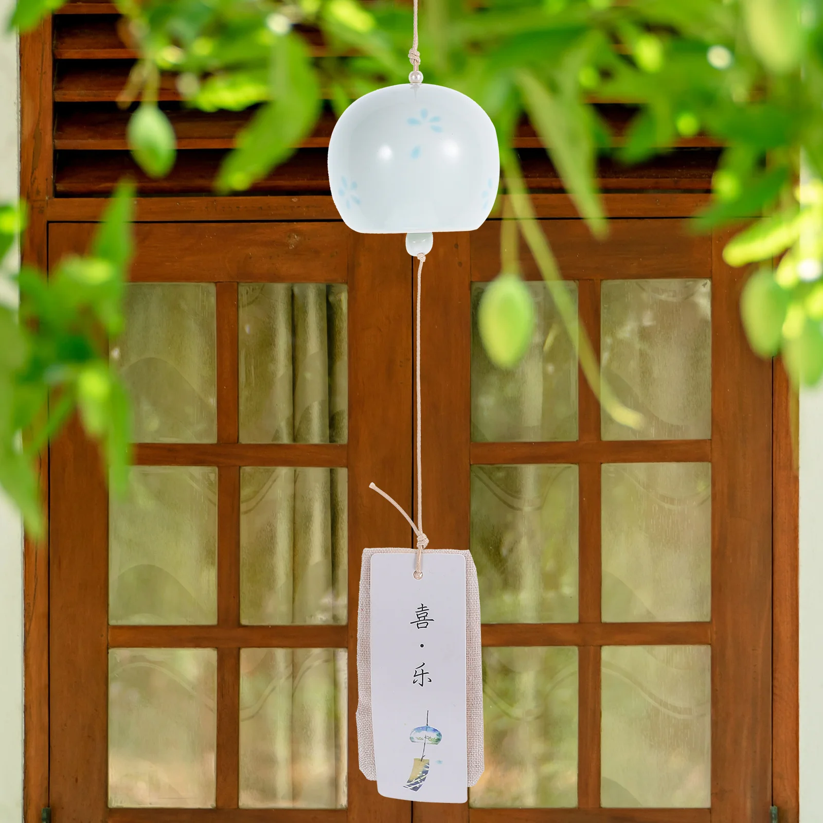 

Ceramic Cherry Blossom Wind Chime Small Garden Windchime Balcony Outdoor Bell Car Pendant Ornaments Japanese Style Home