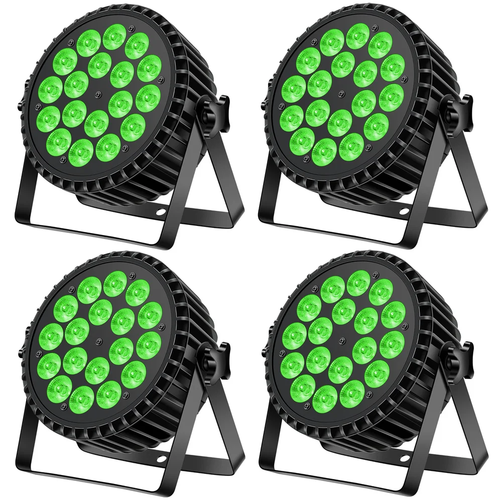 200W  4Pcs 4 IN 1 RGBW LED Par DMX Stage Effect Light and Rainbow Effect For Parties DJ Concert Party Weddings Dance Hall