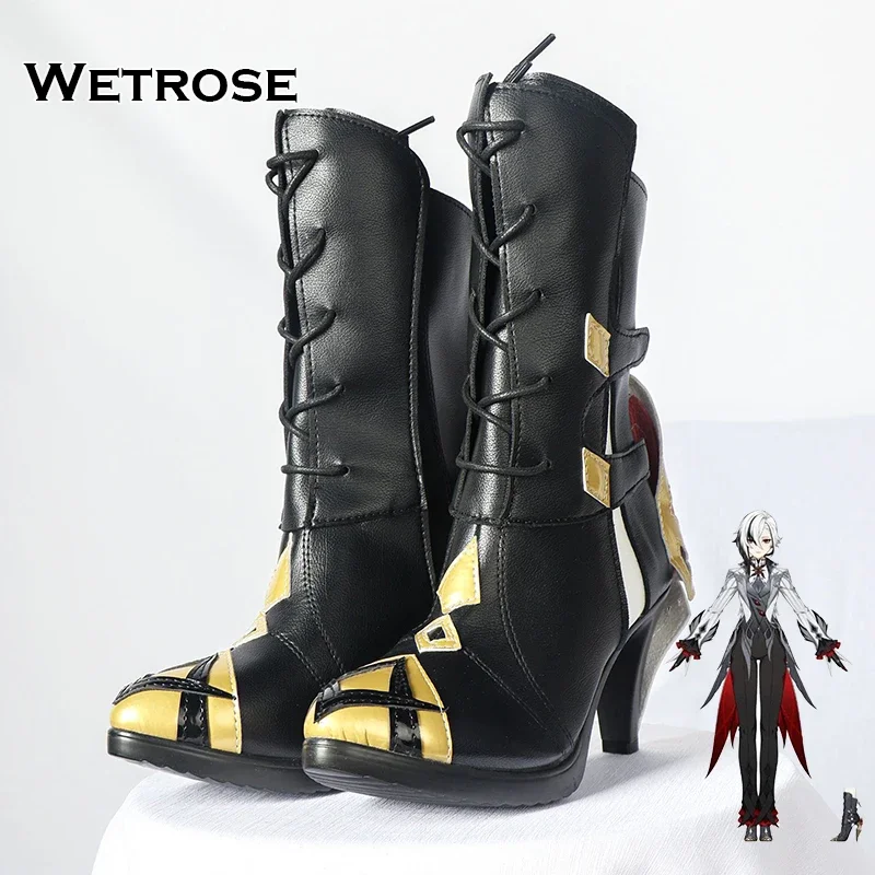 

【Wetrose】in stock Genshin impact Arlecchino cosplay shoes the knave arurekki meshitsukai farui harbingers boots heels