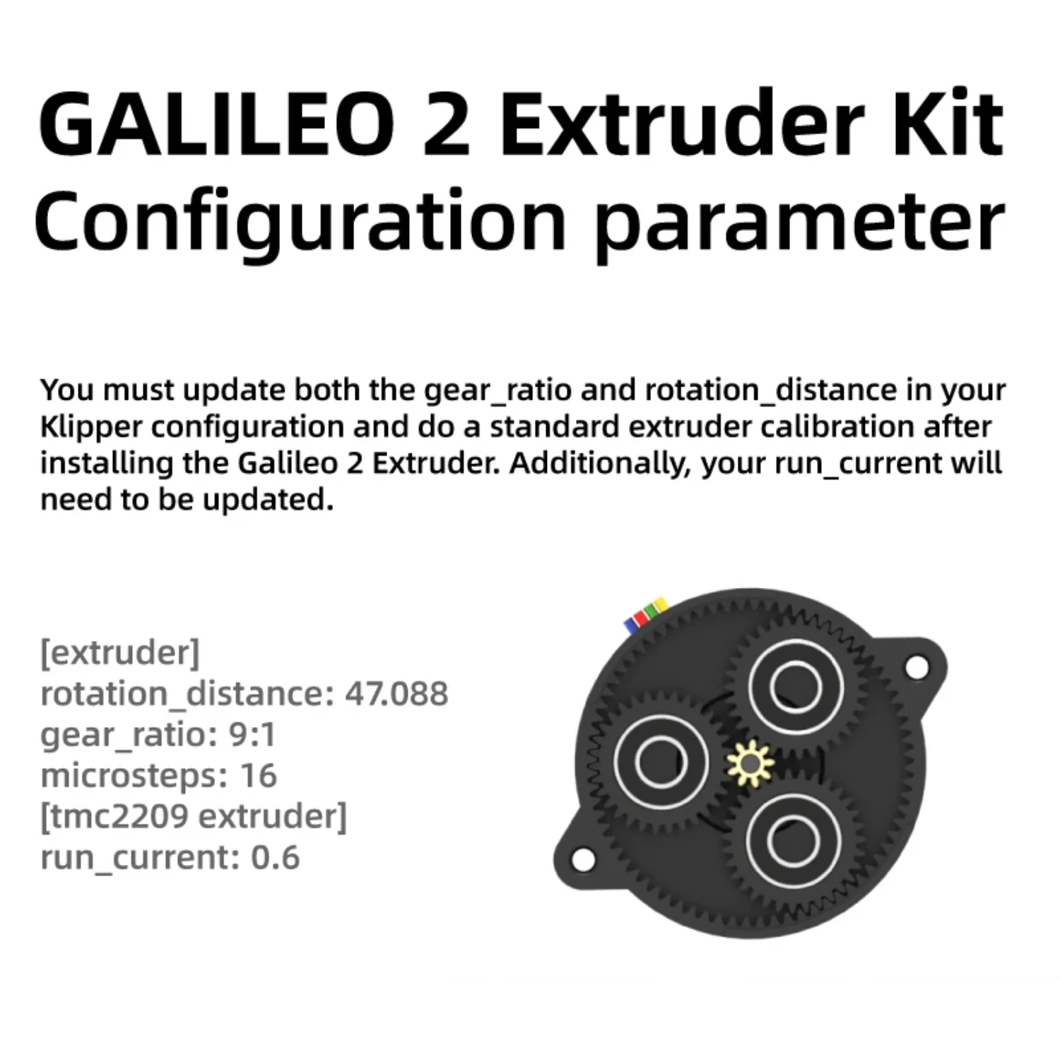 Galileo 2-kits door LDO (G2E & G2Z) voor extruder / Z-aandrijfmotor voor Voron V2 en Micron 3D-printer Stealthburner Toolhead