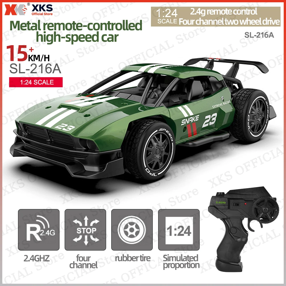 

Радиоуправляемый автомобиль XKS Sulong SL216 с металлическим корпусом: мини-размер 1/24, пульт дистанционного управления 2,4G, высокоскоростной электрический дрейф 15 км/ч — идеальная игрушка для мальчиков в подарок