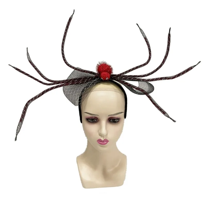 Diadema de araña para Halloween, tocado para Cosplay, juego de rol, Festival de fantasmas para adultos