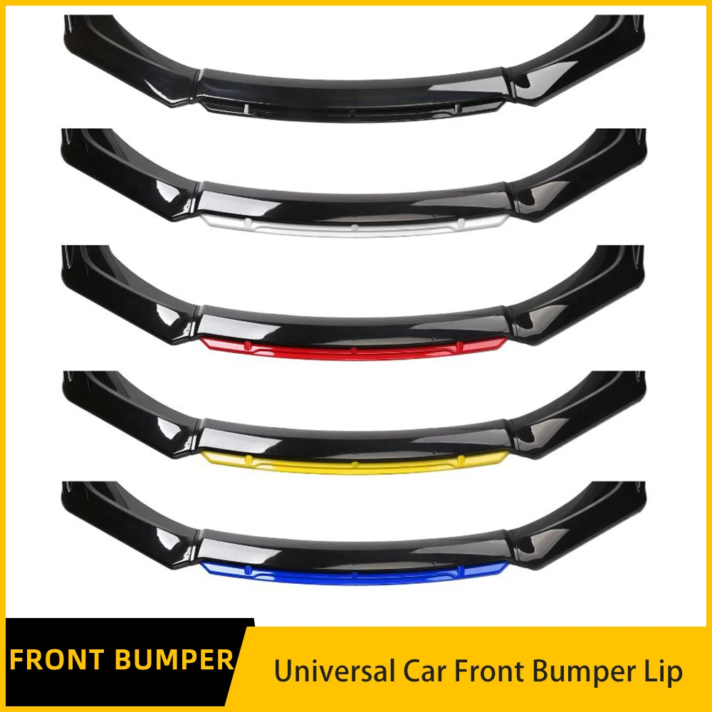 

Universal Car Front Bumper Lip Body Kit Spoiler Splitter Diffuser 4PCS Red White Carbon Fiber Canard Splitter ABS Plastic