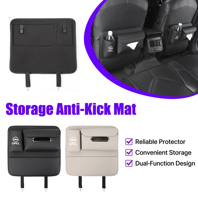 Car Seat Anti-Kick Pad Seatback Storage Bag Tissue Holder Accessories For Opel Corsa Astra Insignia Vectra Zafira Meriva Mokka G view 6