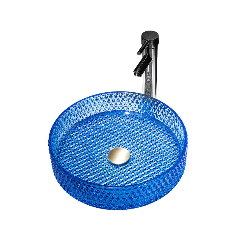 

Die-casting, light luxury glass wash basin, bathroom crystal countertop basin