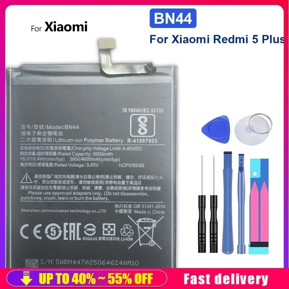 

BN44 4000mAh Battery For Phone Xiaomi Redmi 5 Plus 5Plus Fast Shipping