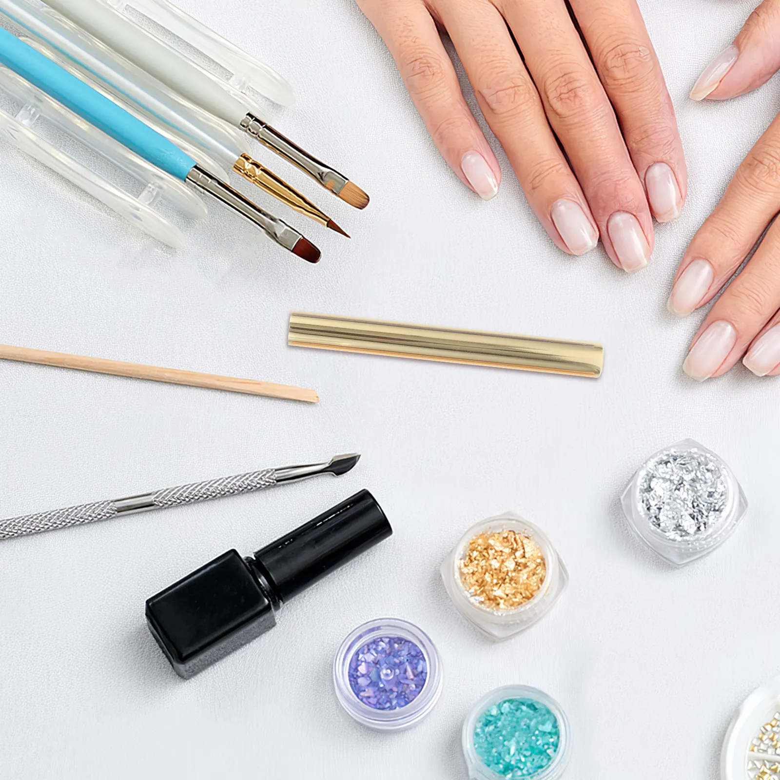 

10Pcs Nail Brush Protection Cap Colorful Metal Sealing Topper Manicure Pen Cover Dustproof Nail Art Metal Pen Cap for Salon