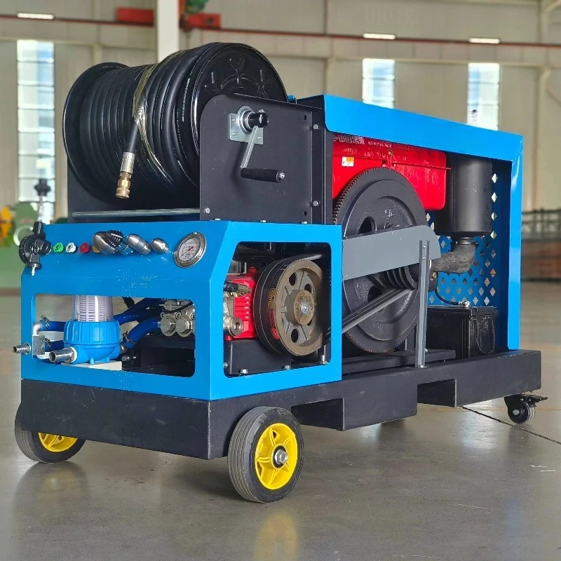 Diesel Driven Pipeline Jet Washer Heavy Duty Sewer Dredging Unit for Long Distance Mobile Drainage Service Operations