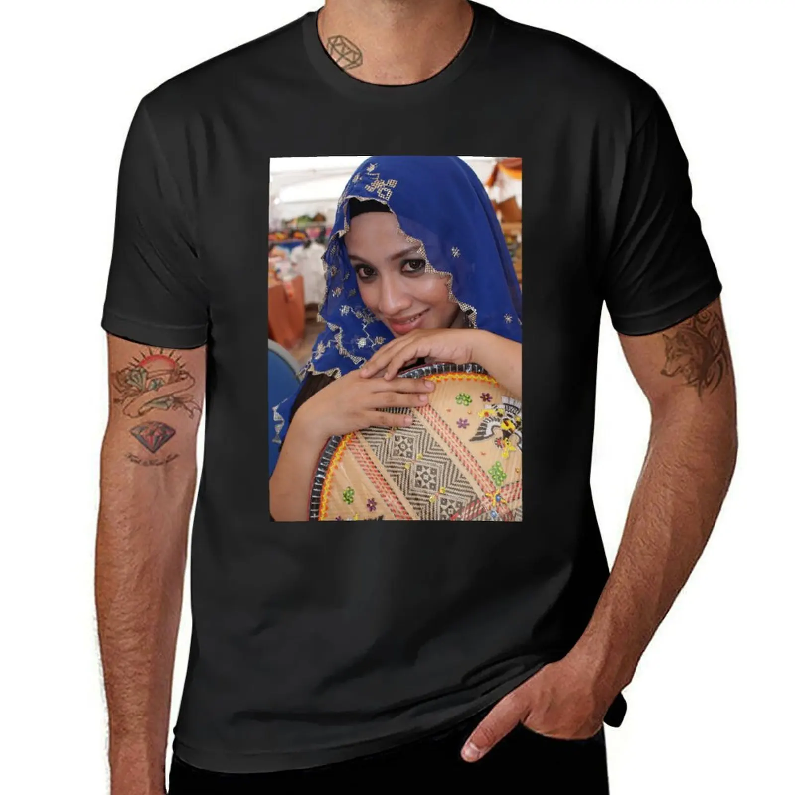 Malay girl in a scarf T-Shirt customs design your own tees oversizeds boys animal print mens graphic t-shirts pack