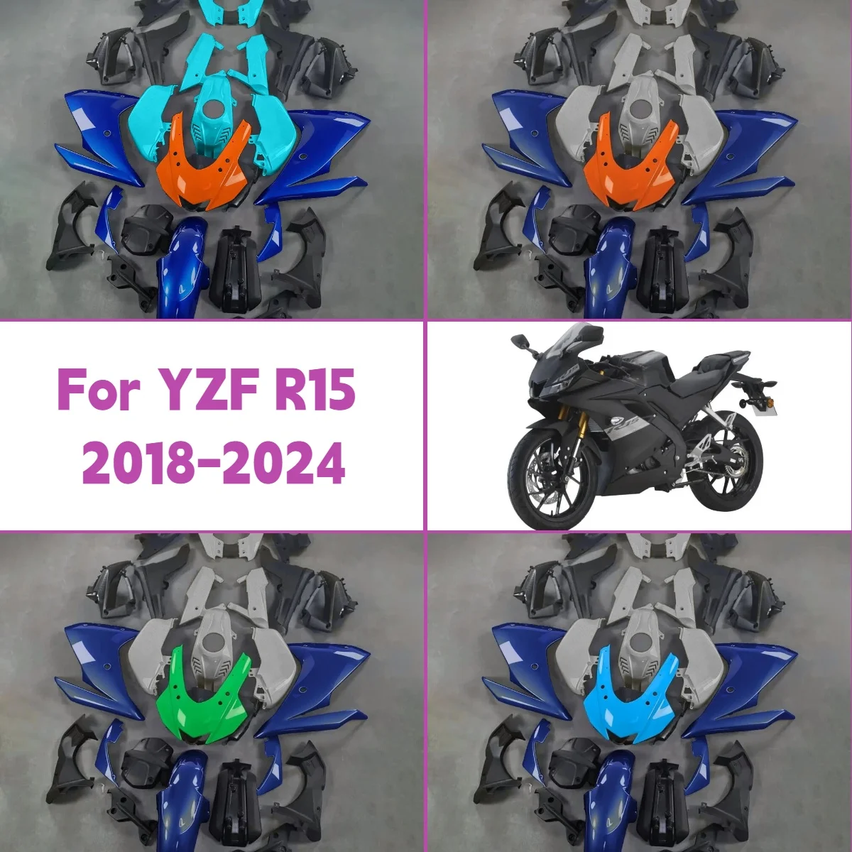 2018-2024 YZF R15 Custom Replacement Bodywork Full Fairings for 18-24 Yamaha YZFR15 Injection Fairing Kit