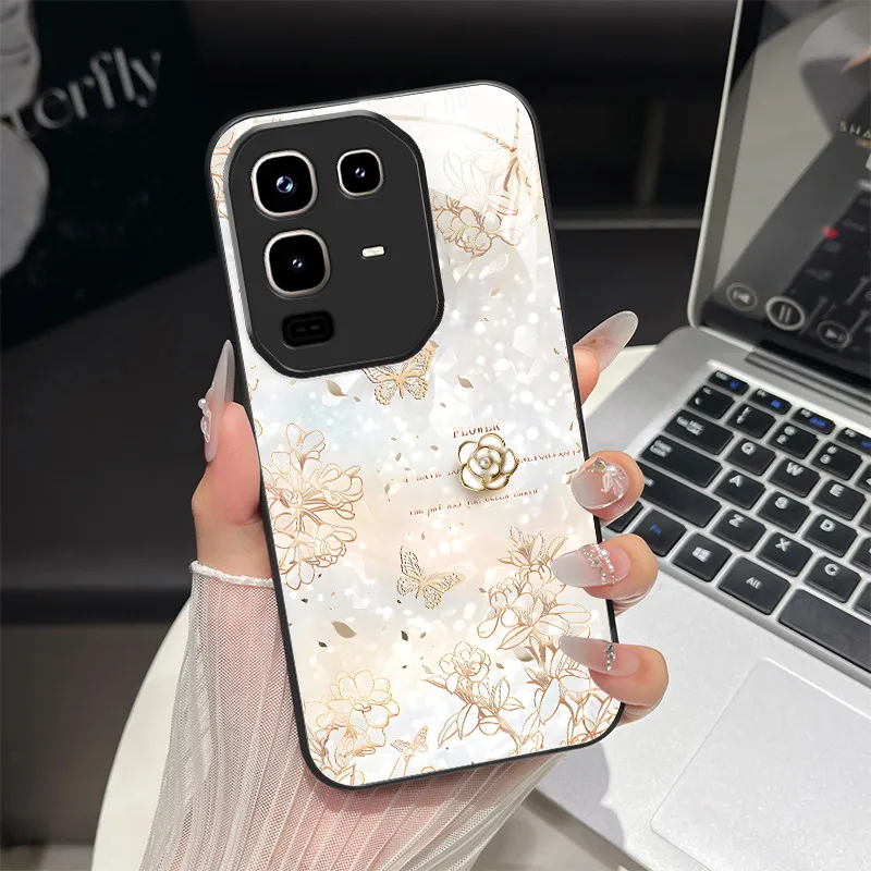 For Infinix Note 50 Pro Plus 50X 50S Note50 Pro+ Phone Casing Flower Butterfly Cover X6855 X6858 Fashion Tempered Glass Case