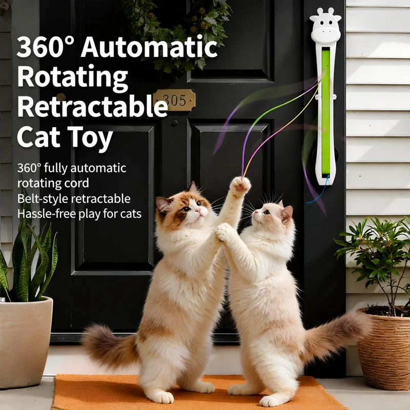Automatic cat toy, cat-teasing rope swinger, door rope, cat-playing toy, self-entertainment and ente