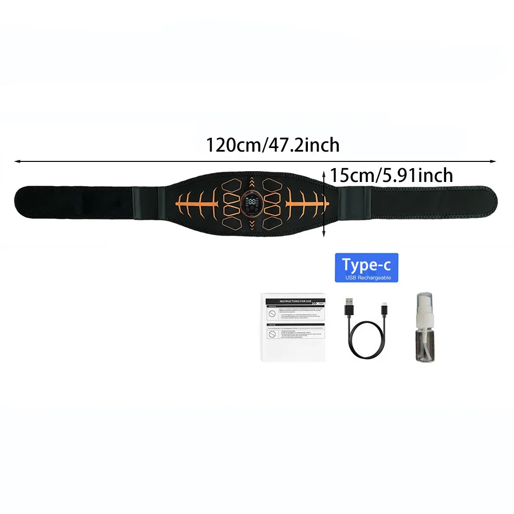 Muscle Toner Smart Abdominal Toning Belt EMS Spierstimulator Ab Trainer USB Charge Body Massager Gewichtsverlies Fitnessapparatuur