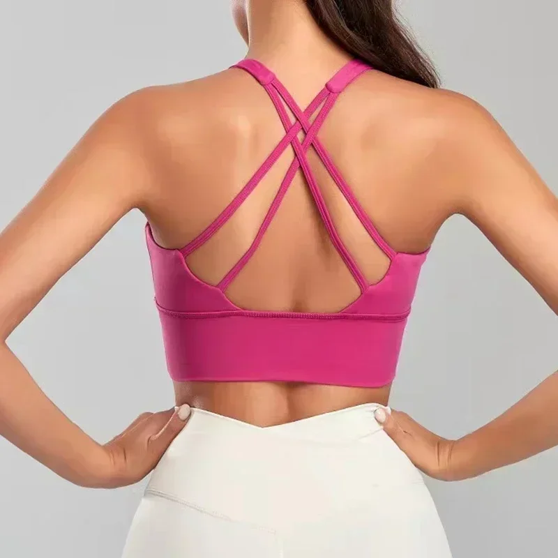 Lemon-Lencería de Yoga Sexy para mujer, sujetadores con almohadilla para el pecho, Bralette de realce, Sujetador deportivo, ropa interior femenina, sujetador de Color sólido, Tops de gimnasio