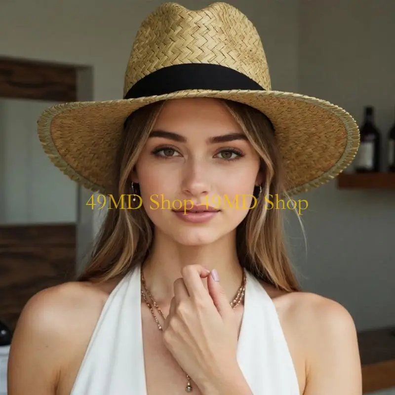 

49MD Wide Border Hat Minimalists Hat Quick Drying Hat Personality Accessory Hat