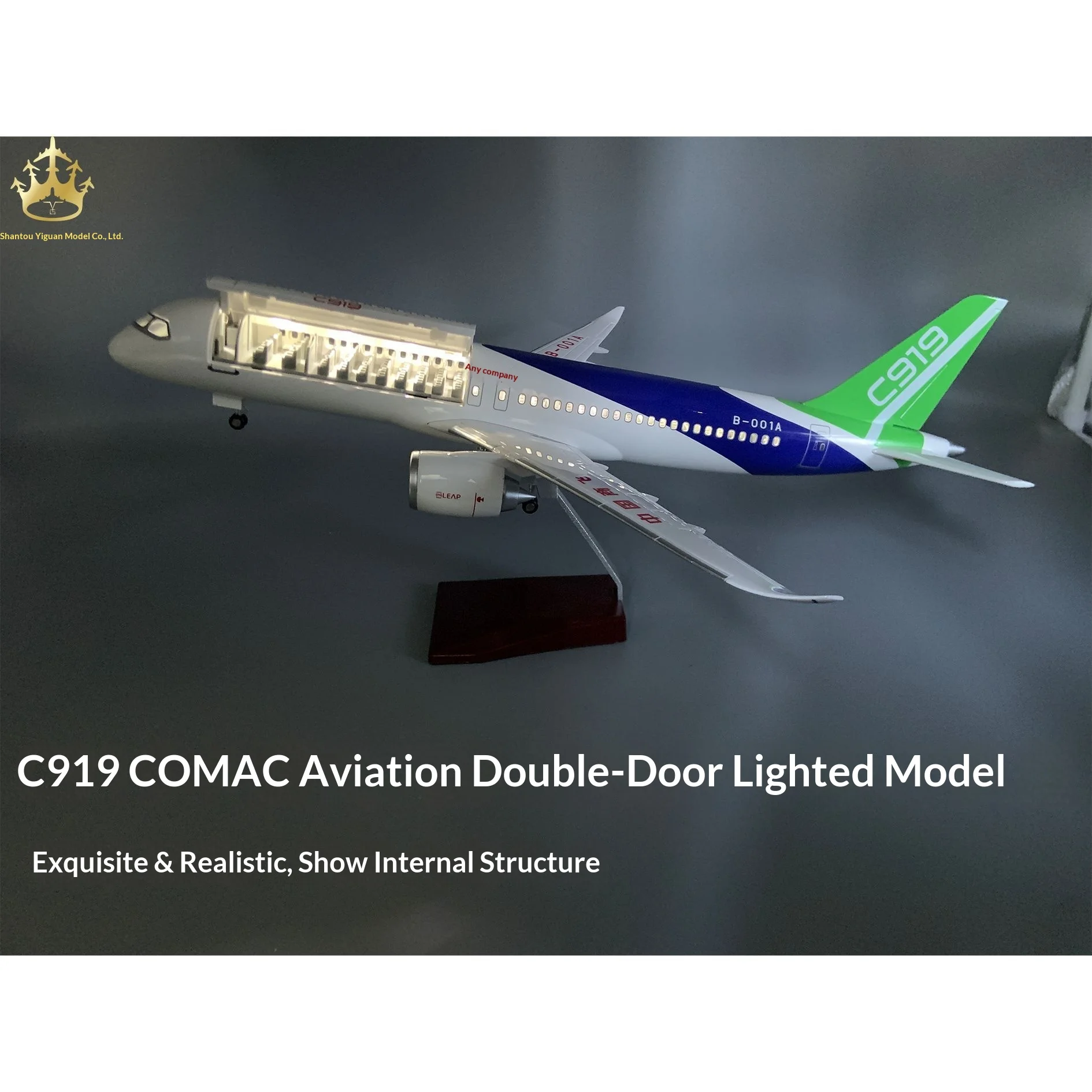 

Модель самолета C919 Comac, статическая, 47 см, с подсветкой и колесами, для коллекции и демонстрации, подарок для авиационных энтузиастов