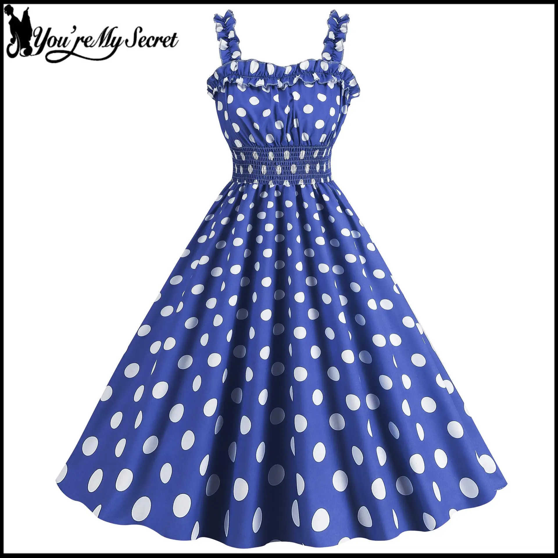 fancy cotton dress design Free Size with Adjustable Drawstring Waist & Lining Nfurl Midi Dresses for Color:Medium Wash xmasinjuly25