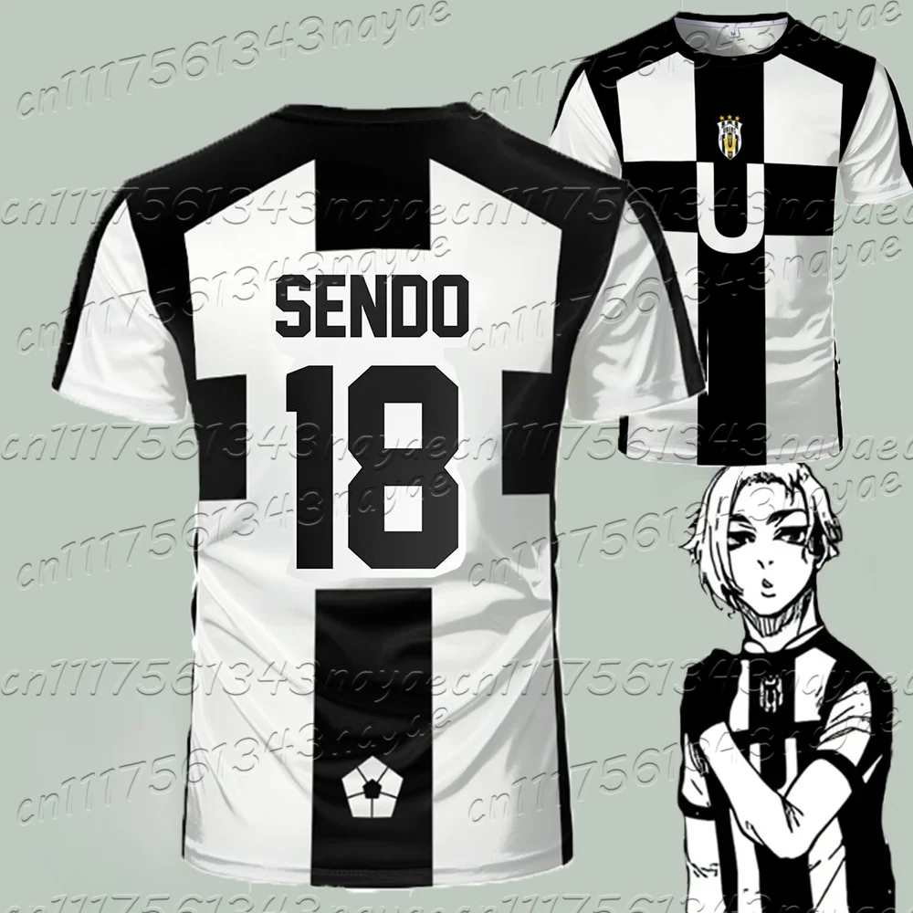 2026 Blue Lock Ubers Trikot Fußball V-Ausschnitt T-Shirts Cosplay Uniformen Barou Aiku Lorenzo T-Shirt Unisex Uber Streetwear Kinder Oberteile – Detail 8