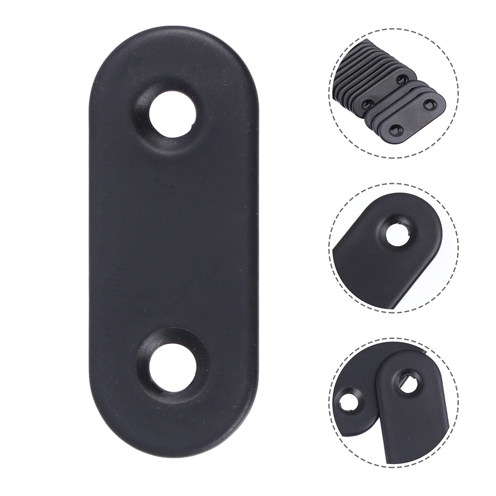 12 Pcs Brackets Corner Code Straight for Wood Metal Plate Braces Black Flat