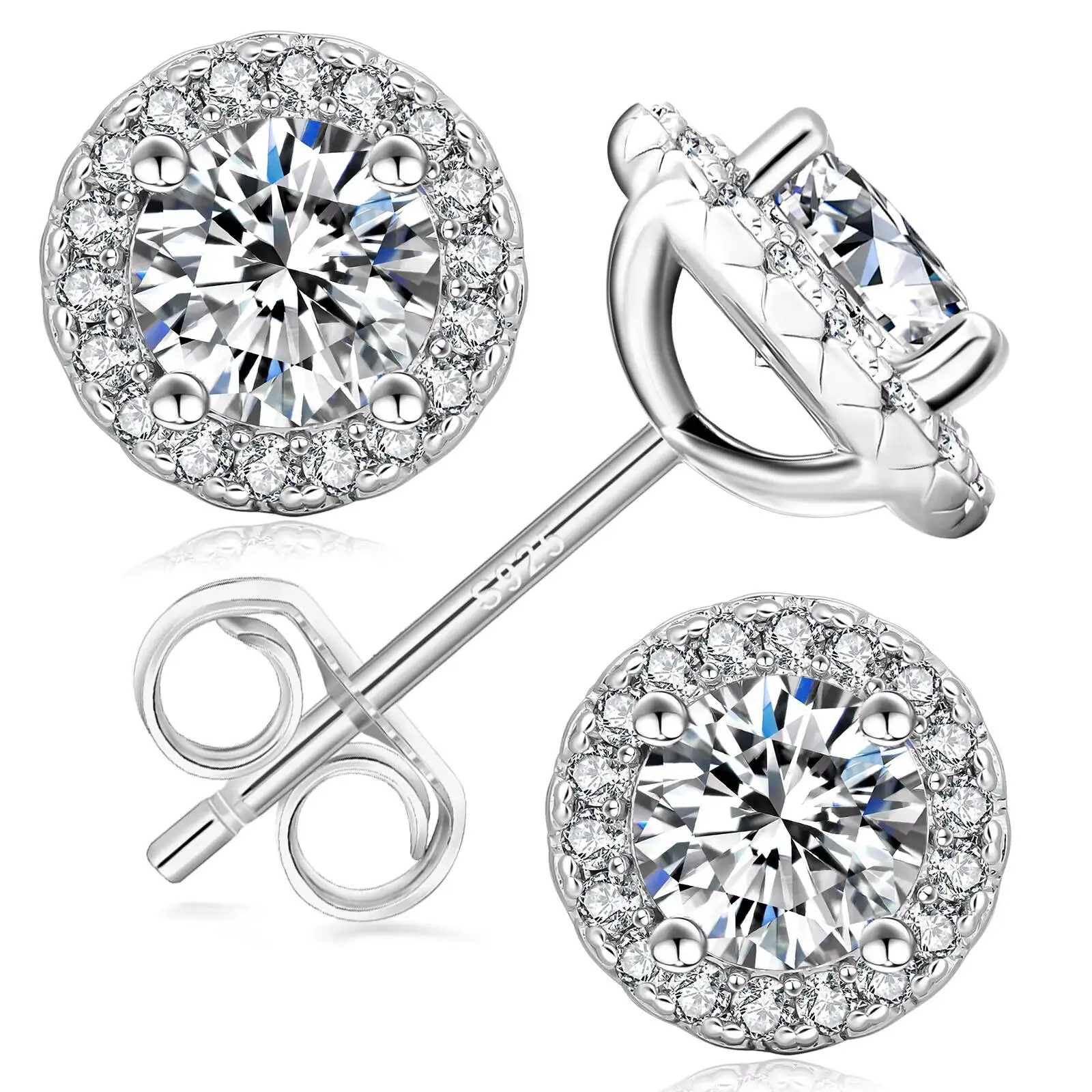 

USA 3ct VVS Moissanite Earring Men Women Hip Hop Fine Jewelry Pass Diamond Tester 925 Sterling Silver Iced Out Diamond Earring