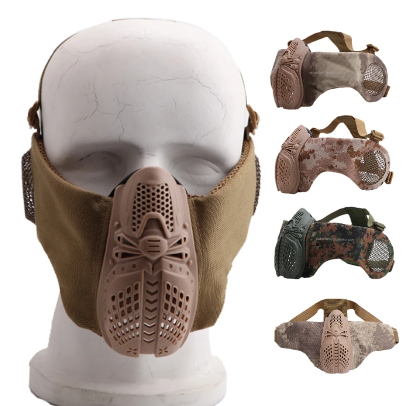 قناع ZLang التكتيكي بنصف وجه، قناع عنكبوت مضحك Airsoft BB Gun، قناع عسكري CS للحفلات التنكرية، أقنعة الهالوين #1