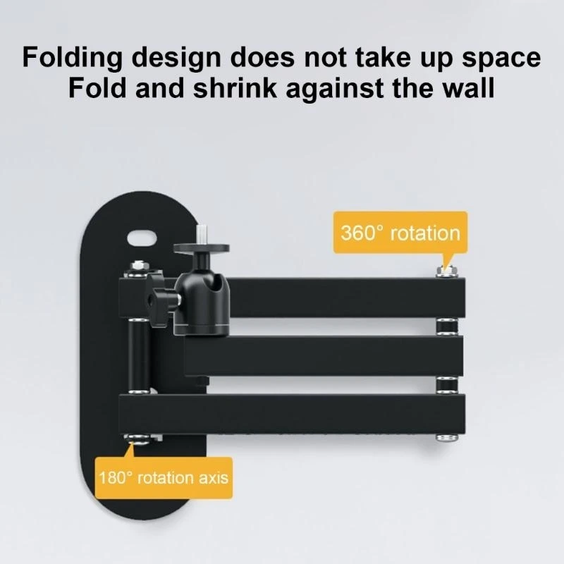 Foldable Wall Mount Projector Bracket Aluminum Alloy Multi-angle Adjustable Retractable Projector Devices Holder for Home Hotel