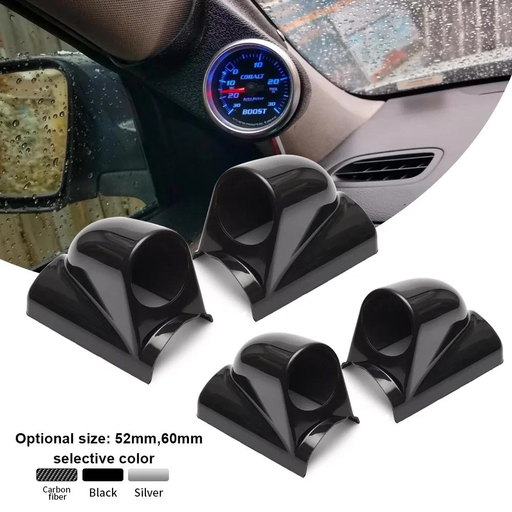 52mm 60mm Universal 1 2 3Hole Left Hand Drive Auto Car A Pillar Carbon Fiber black Triple Gauge Holder Gauge Pod Auto Car Meter