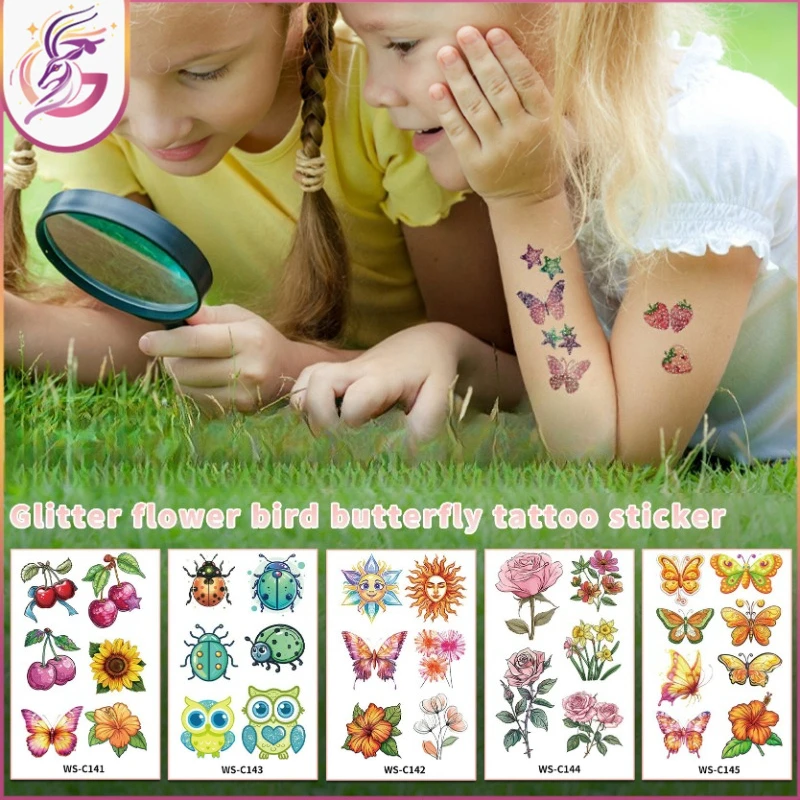 Детские-блестящие-временные-татуировки-безопасные-гипоаллергенные-водонепроницаемые-с-милыми-сердечками-цветочными-узорами-птиц-для-вечеринки-лица-боди-арт