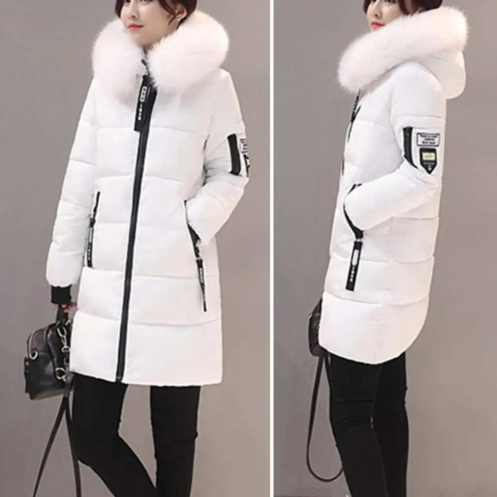 2024 Winter Women Parka Coats Long Cotton Casual Fur Hooded Jackets Thick Warm Slim-fit Jacket Female Overcoat Clothing