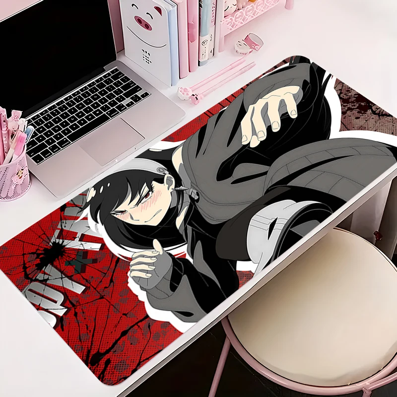 Mouse pad gamer antiderrapante anime tapete de mesa jogos acessórios para pc tablet grande hd mousepad estendido s-espião x família teclado tapete