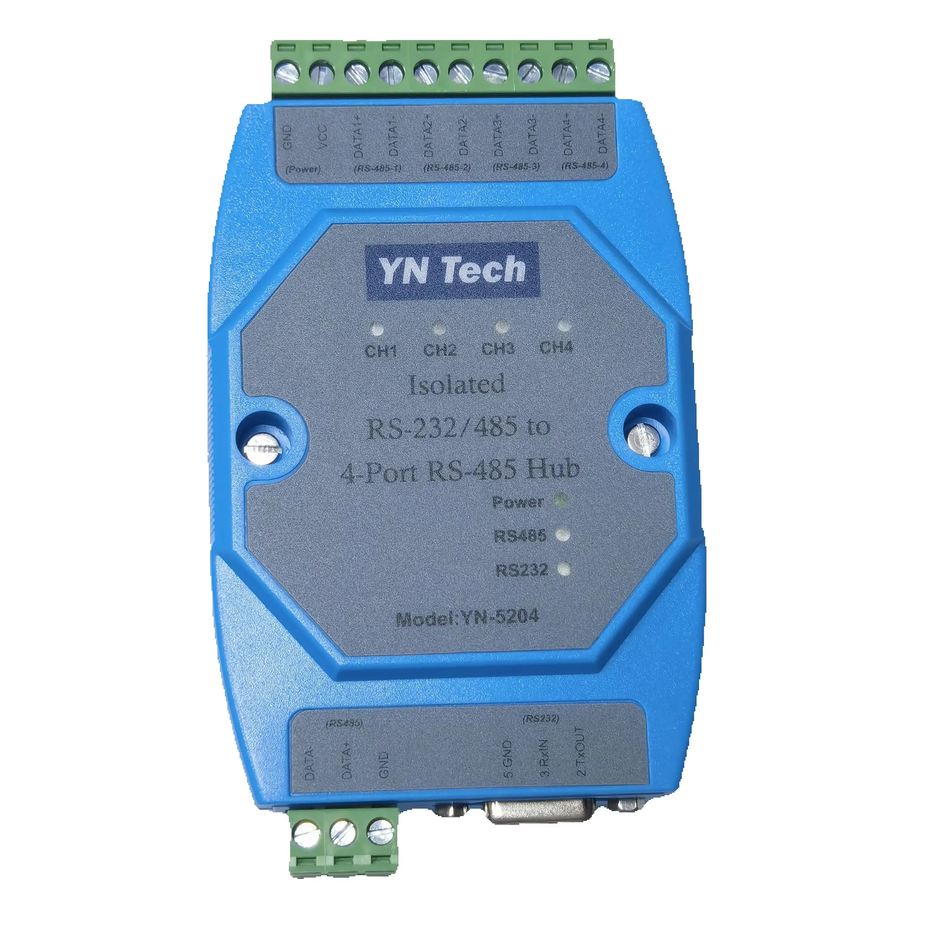 YN5204 Isolated Bidirectional 4 Port Four Port RS485 Hub Hub Repeater Distributor UT5204