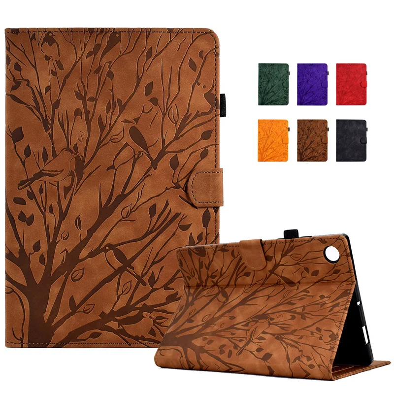 For Samsung Tab A9 Plus Case 11 inches Emboss Tree Book Wallet Stand Cover For Funda Galaxy Tab A9 Plus Case Coque SM-X210 X215