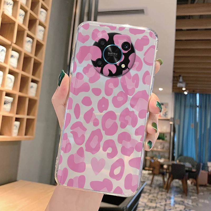Funda transparente para Honor X30 Shell Magic 4 LITE 5G X9, funda trasera con flores y corazón, bonita funda de teléfono de silicona suave, protección mate