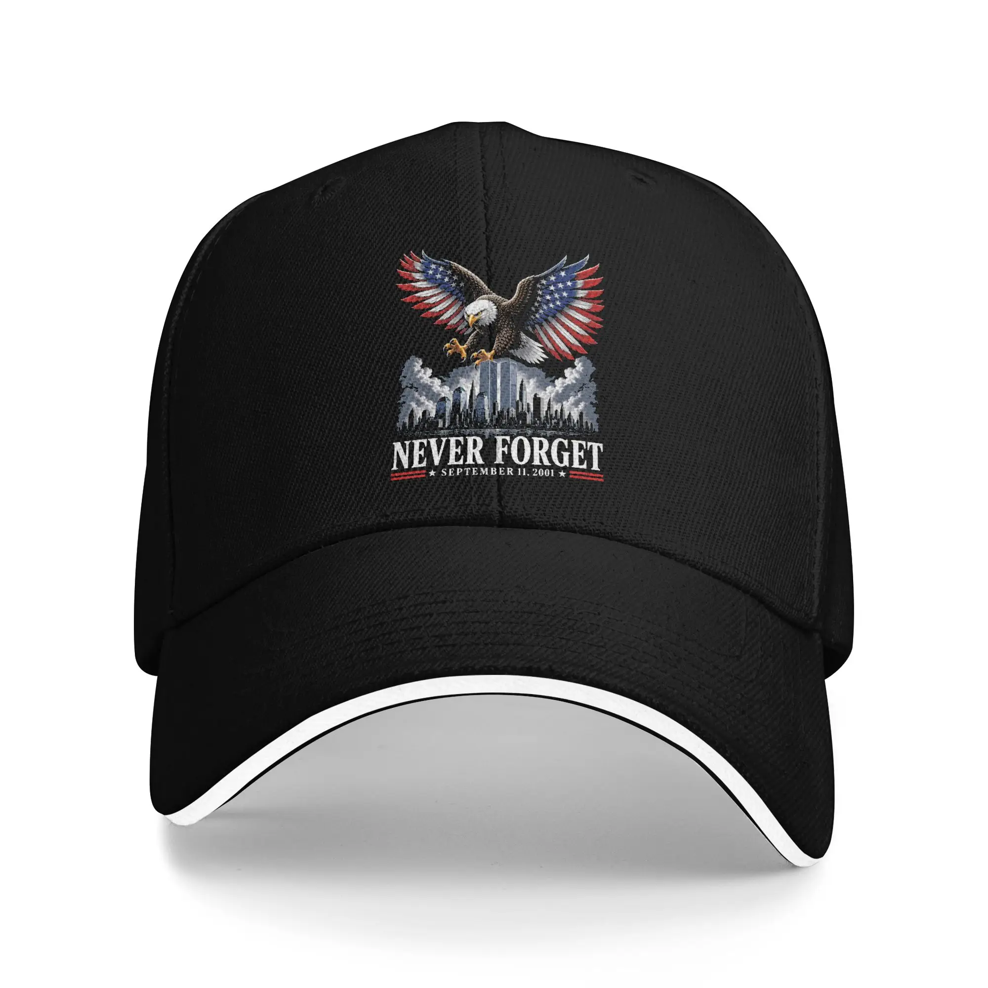 Never Forget September 11 2001 Memorial Day America Flag Casual Baseball Cap Hats Sunscreen Men Adult Streetwear Baseball Caps