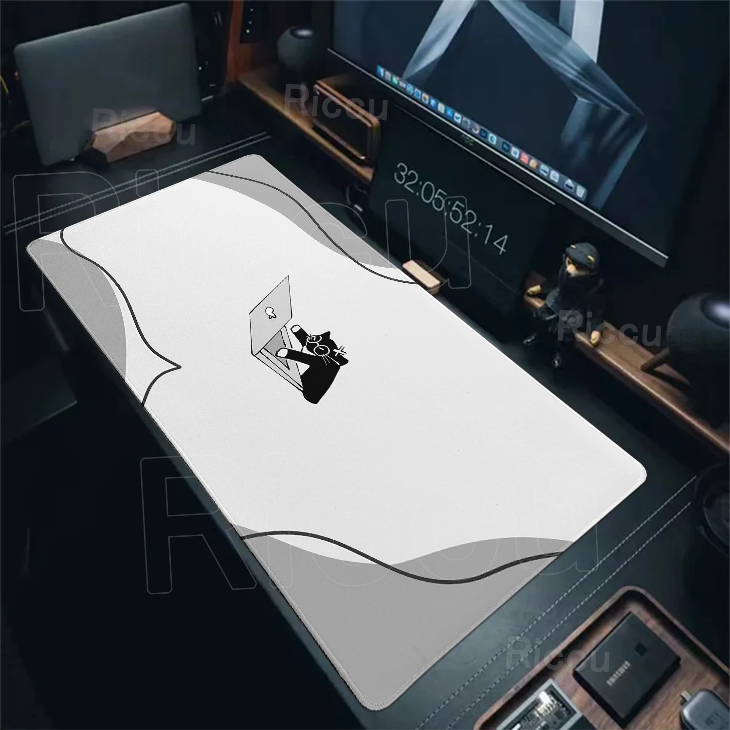 

Милый коврик для мыши с кошкой, большой настольный коврик для компьютера с прошитыми краями, креативный резиновый коврик для клавиатуры, простой офисный коврик для стола, мультяшный коврик с животными